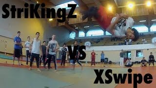 XSwipe vs StriKingZ  3vs3 Lyon Tricking Battle  Laurent Vivien Faycal vs Chris Amar Benoit [upl. by Cristy]