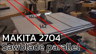 MAKITA 2704  Making the sawblade parallel to miter groove [upl. by Corydon995]