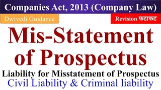 Misstatement of Prospectus Liability for Misstatement of Prospectus Civil and Criminal liability [upl. by Annawak]