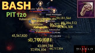 Diablo 4  Season 4 Bash Barbarian Build amp Pit Clear 120 [upl. by Cherrita]