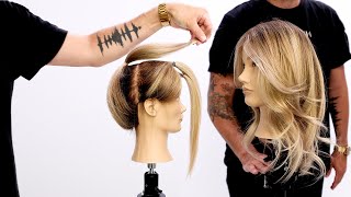 Butterfly Layered Haircut Tutorial Using Only 3 Ponytails  Easy To Follow [upl. by Kristy934]