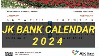 JK BANK CALENDAR 2024  Calendar 2024 [upl. by Thorpe]