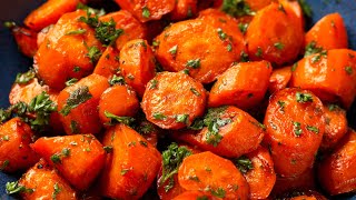 Easy Garlic Balsamic Baked Carrots in oven [upl. by Firehs]