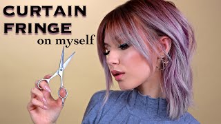 How to Complete Cut and Style Curtain Bangs Hairstyle [upl. by Cope]