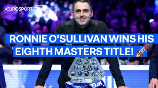 quotIM NOT SURE HOW I WON ITquot 🤯  Ronnie OSullivan lifts an EIGHTH Masters title  The Masters 2024 [upl. by Einaej498]