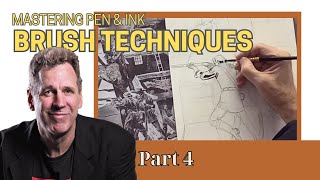 Part 4 Brush Techniques That Separate Amateurs vs PRO Inkers LIVE DEMO [upl. by Aroel]