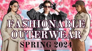 Coat and jacket trends Spring 2024 │Fashionable womens outerwear [upl. by Lester452]