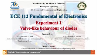 1 Experiment 1 Valve like behaviour of diodes new kit [upl. by Beshore]