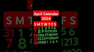 April Calendar 2024 [upl. by Yeruoc]