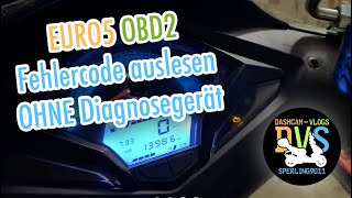 Euro 5 OBD2 Roller Fehlercode auslesen ohne Diagnosegerät  2 Möglichkeiten mit Bordmitteln [upl. by Rettke726]