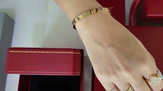 Cartier Love Cuff Bracelet Unboxing amp Review [upl. by Llerehs994]