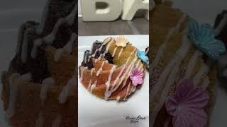 How to decorate a bundt cake with flowers  Mini bundt cake decorating ideas for beginners [upl. by Atnohsal]