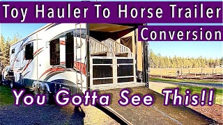 Toy Hauler To Horse Trailer Conversion  RV To Horse Trailer Modification [upl. by Ajak]