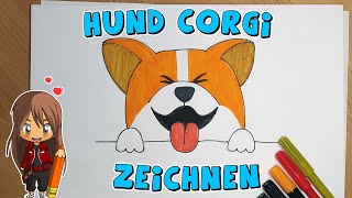 Hund Corgi einfach malen für Kinder  ab 6 Jahren  Malen mit Evi  deutsch [upl. by Enirehtac566]