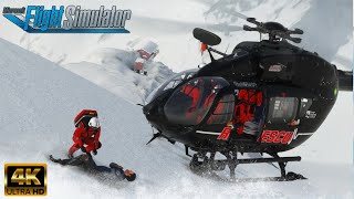 HPG H145  HEMS Rescue  Snowy Conditions  4K  Microsoft Flight Simulator [upl. by Viridissa]