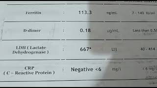 قراءة تحاليل دلالات الالتهاب اشتباة كورونا SFerritin amp CRPamp LDH amp DDimer [upl. by Ynnav]