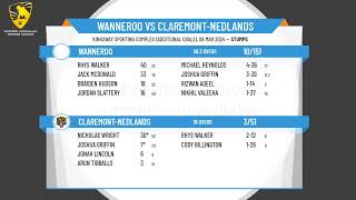 WA Premier Cricket  Mens Third Grade  Elimination Final 1  Wanneroo v ClaremontNedlands  Day 1 [upl. by Collis]