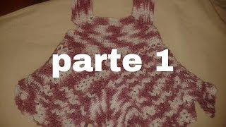 PARTE 1 DE 2 VESTIDO DE PICOS A CROCHET PARA NIÑA CANESÚ  Labores Angélika [upl. by Schmeltzer]