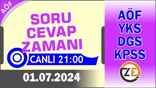 AÖF 01 07 2024 Canlı  Soru Cevap Zamanı  Açıköğretim DGS KPSS YKS [upl. by Hsemar]