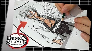 COMO DESENHAR O ESTILO DEMON SLAYER  DRAWING CHELLENGE SANEMI SHINAZUGAWA [upl. by Anwahsad602]