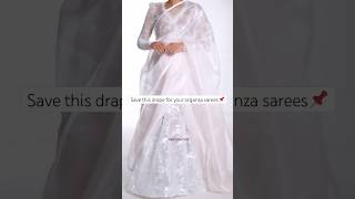 How To Wear Organza Saree  saree draping for varamahalakshmi  how to saree draping styles shorts [upl. by Ancell]