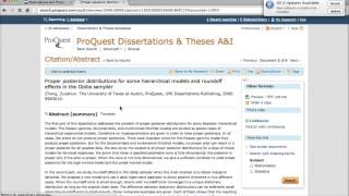 Find Dissertations and Theses via the ProQuest Dissertations Database [upl. by Acisey920]