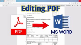 How to Edit PDF File in MS Word  Convert PDF to Word [upl. by Bondy246]