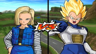 BT3 Níveis de Poder  Android 18 vs Vegeta Trunks Piccolo Tenshinhan e Yancha [upl. by Haerr]