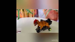 Dino in scooter cartoon dino dinosaur jurassicworldtoys automobile cartoondinosaur [upl. by Lezley]