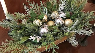 Easy Christmas Centerpiece  Simple Christmas Floral Arrangement  Christmas Table [upl. by Ehtiaf]