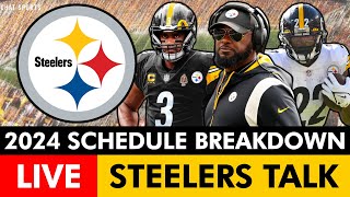 Steelers Talk LIVE 2024 Schedule Breakdown amp Record Prediction  Steelers 2024 Trade Candidates [upl. by Arinaid]