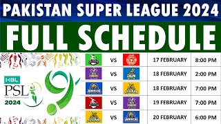 PSL 2024 Schedule announced PSL 9 Schedule Dates venues amp timings [upl. by Anaeda]