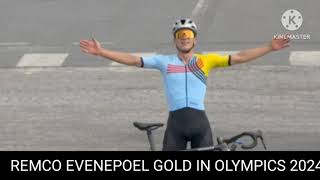 remco evenepoel gold  remco Cycling gold  cycling Olympic 2024 [upl. by Ambros]