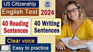 Official 40 Sentences for US Citizenship Test amp Interview 2024 English Reading and Writing Test [upl. by Sandor]