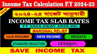 Income Tax Calculation 202425  How To Calculate Income Tax FY 202425  New Tax Slab Rates 202425 [upl. by Odnumyar]