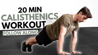 20 Min CALISTHENICS Workout with Beginner Variations  Follow Along [upl. by Bollen]