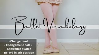 B A L L E T vocabulary  Changement changement battu entrechat quatre relevé in 5th position [upl. by Saval]