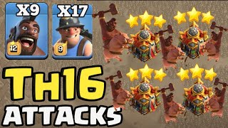 Th16 NEW Hog Rider With Miner Hybrid Attack Strategy  Best Th16 Attack Strategy in clash of clans [upl. by Devina]