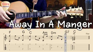 🎄Away In A Manger 🎄Christmas Songs amp Carols🎄Easy Acoustic Fingerstyle Guitar Tutorial🎄Tabs ampChords [upl. by Yenruoc]