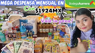 DESPENSA MENSUAL🍅🍖PARA 2 PERSONAS👫🏽 CON💲1924MX O💲103USD CON PRECIOS🤑EN BODEGA AURRERAdespensa fyp [upl. by Mignonne]