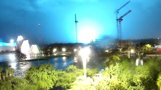 Tower cam shows transformer explosion knock out power to Hart Bridge as Helene rolls in [upl. by Bald]