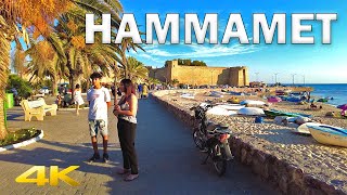 Hammametحمامات Coastal City Walking Tour in Tunisia【4K HD – 60fps】🇹🇳 [upl. by Aulea]