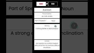 GRE Vocabulary builder for English 510 Word Aversion GRE English Vocabulary Shorts [upl. by Eyr815]