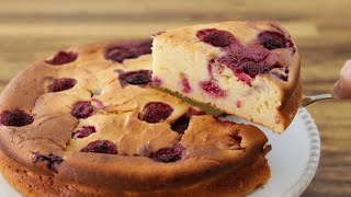 Raspberry Ricotta Cake Recipe [upl. by Vasya]