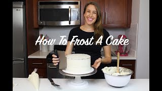 How To Frost A Cake  A Beginners Guide  CHELSWEETS [upl. by Nevak479]