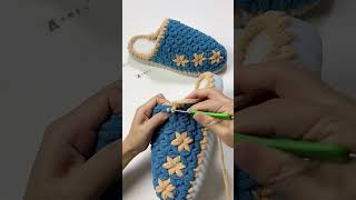 Handmade crochet knitted slipper patternshorts crochet crochetpatterns slippers knitting knit [upl. by Aramoy]