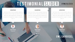 Testimonial Slider  Owl Carousel  HTML CSS amp JQuery [upl. by Essirehs]