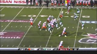 CFL West SemiFinal BC 38 Saskatchewan 41 [upl. by Eillim]