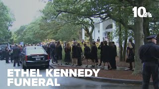 Members of the Kennedy family gather for funeral of Ethel Kennedy [upl. by Gillead]