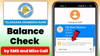 Telangana Grameena Bank Balance Check  Telangana Grameena Bank Balance Enquiry Number [upl. by Luthanen478]